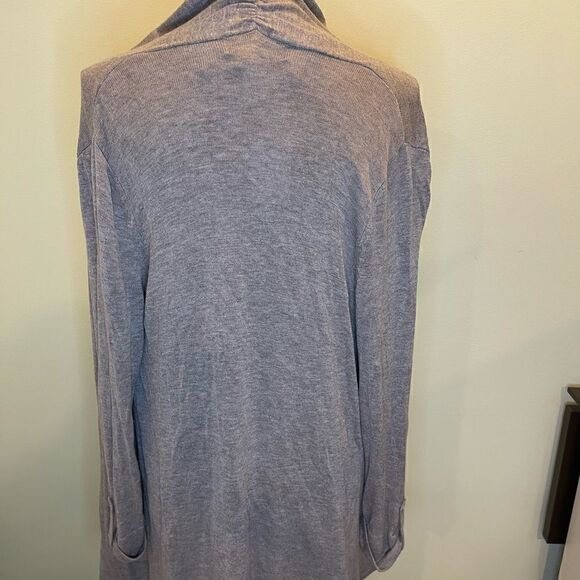 New Magaschoni gray Cardigan Sweater Long Sleev Tunic open Front. - Picture 2 of 4